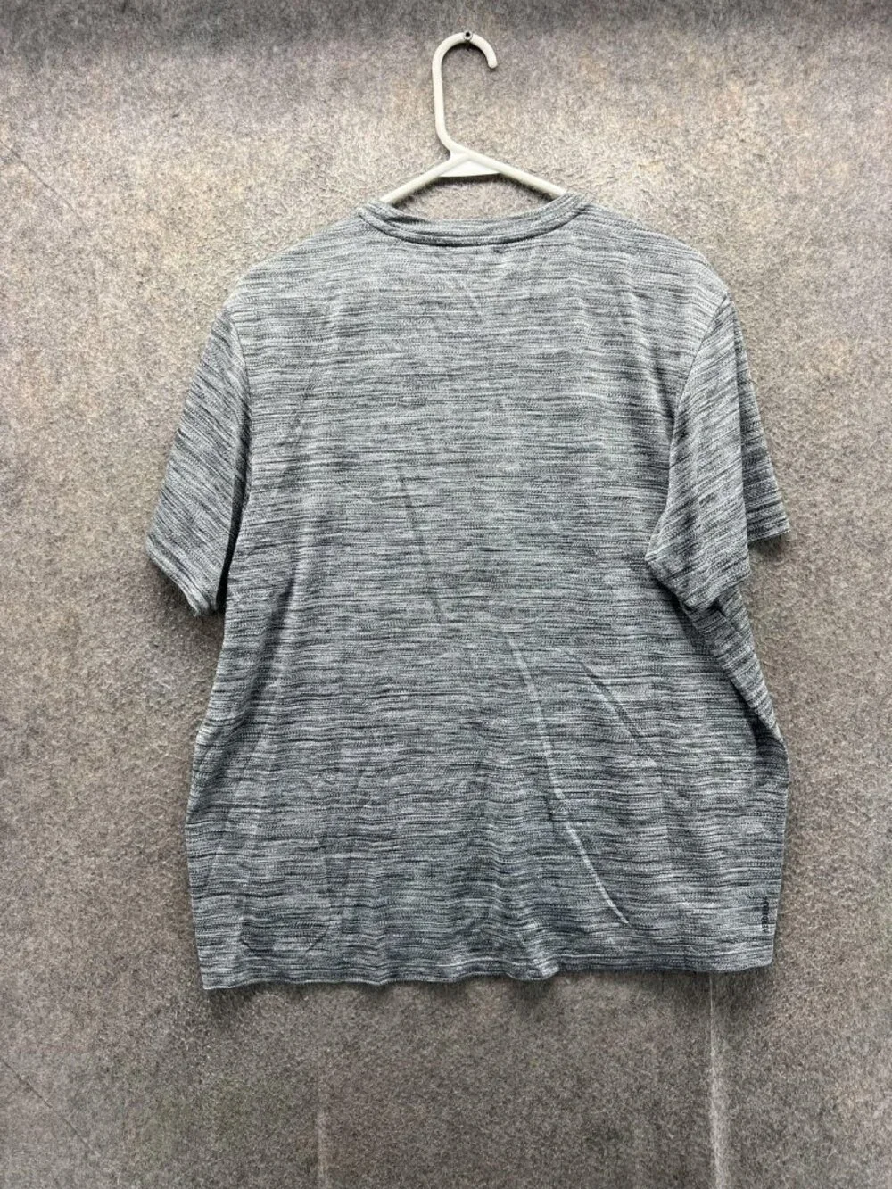 Adidas Shirt Mens XL Gray Short Sleeve Striped Running Athletic Performance Top